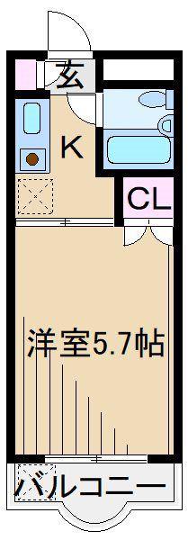 ハイタウン大倉山NO.3(ワンルーム/3階)の間取り写真