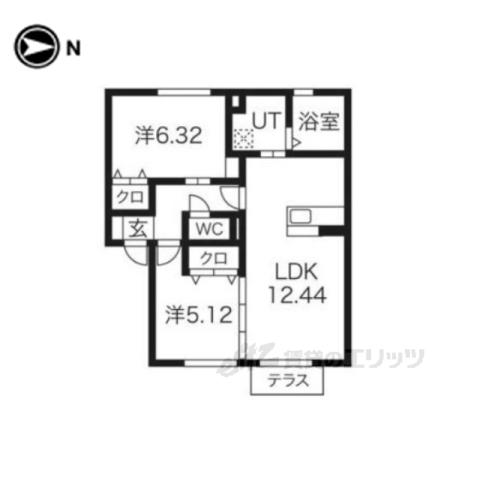 グリーンコート(2LDK/2階)の間取り写真