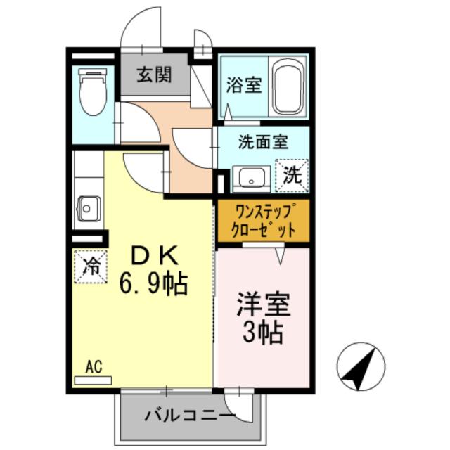 シエル・タデハラ(1DK/2階)の間取り写真