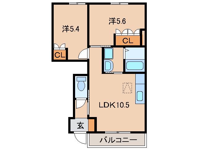 JR和歌山線 岩出駅 徒歩26分 2階建 築16年(2LDK/1階)の間取り写真