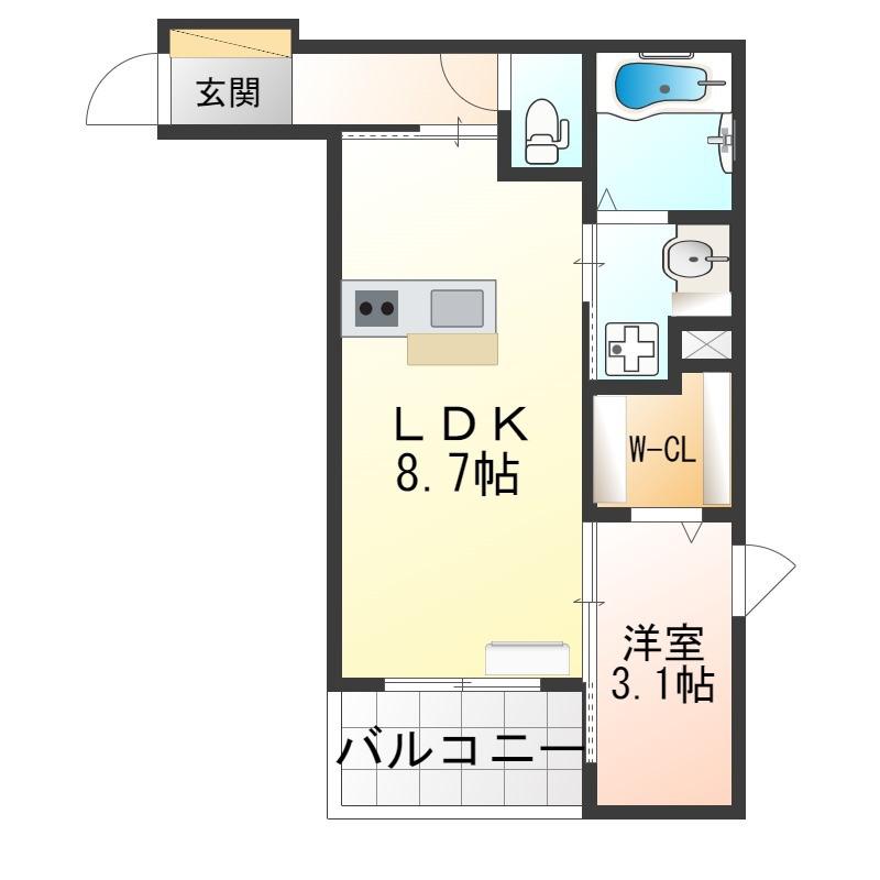 LEVANT SOLEIL泉ケ丘(1LDK/1階)の間取り写真