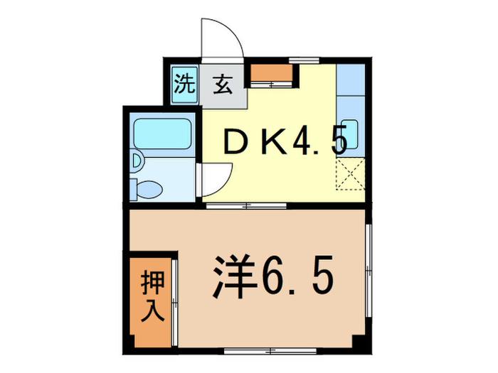 コーポ畠山(1DK/1階)の間取り写真