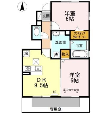 ナッシュビル(2LDK/1階)の間取り写真