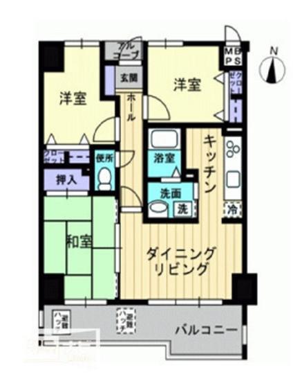 サーパス西古松I(3LDK/7階)の間取り写真
