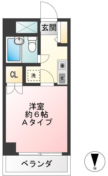 藤和シティコープ八王子並木町(ワンルーム/5階)の間取り写真