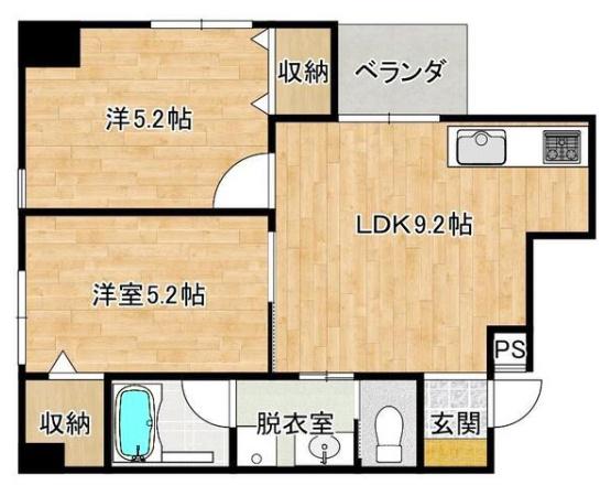 LUCE TOMARI(2LDK/6階)の間取り写真