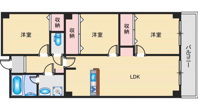 アクトパレス(3LDK/2階)の間取り写真