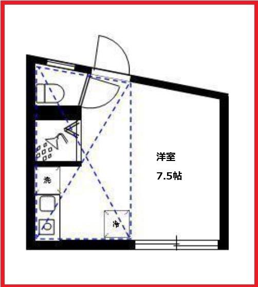 イルロッソ町屋(ワンルーム/1階)の間取り写真