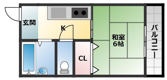 コスモハイツ(1K/1階)の間取り写真