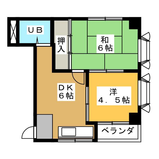メトロポリス2号館(2DK/3階)の間取り写真