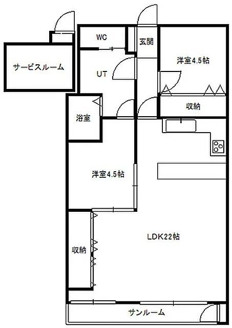 第2リバーサイドマンション(2SLDK/7階)の間取り写真
