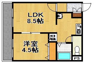 シャトーデジュネスIII(1LDK/4階)の間取り写真