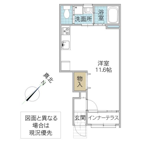 レーガベーネ勝田本町 IV(ワンルーム/1階)の間取り写真