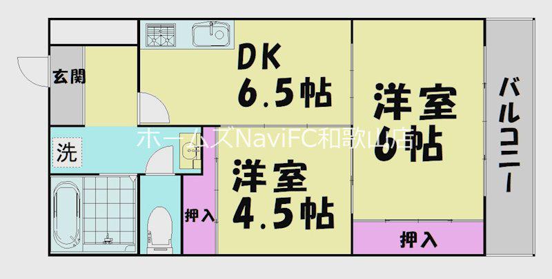 西村グリーンハイツ(2DK/3階)の間取り写真