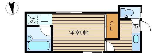 たつみ荘(1K/1階)の間取り写真