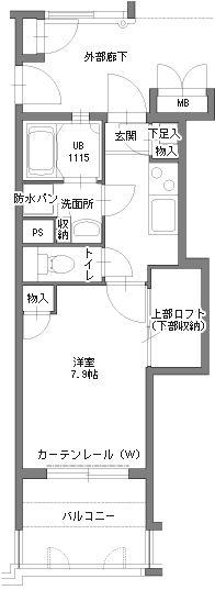 アクタス博多Vタワー(1K/12階)の間取り写真