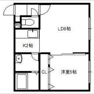ラ・ヴェスタ平岸(1LDK/2階)の間取り写真