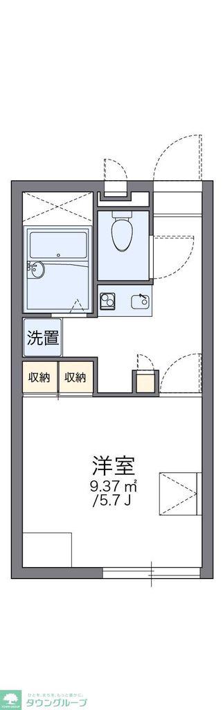 レオパレス広瀬(1K/1階)の間取り写真