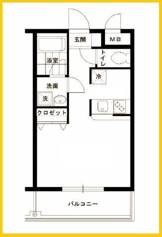 PARK HILL MITSUZAWA(1K/1階)の間取り写真