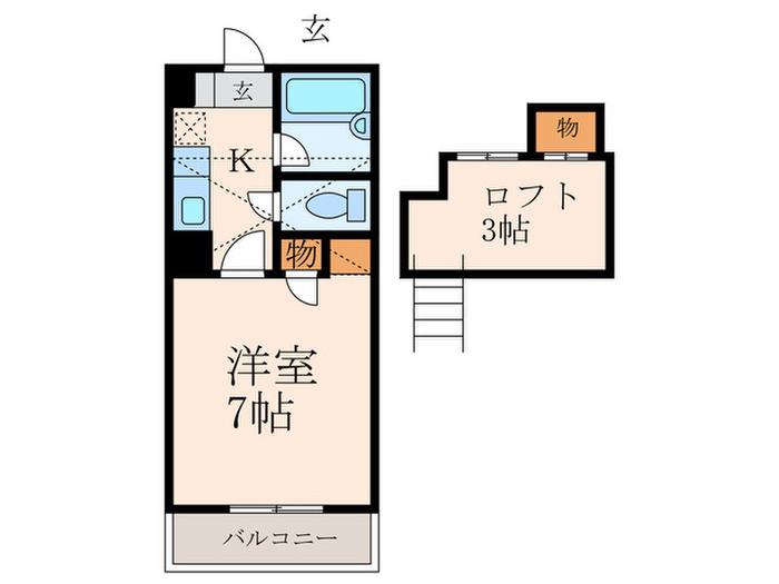 コンドミニアム医生ケ丘I(1K/1階)の間取り写真