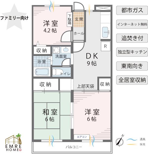 ヴェルディオ坂戸(3DK/3階)の間取り写真