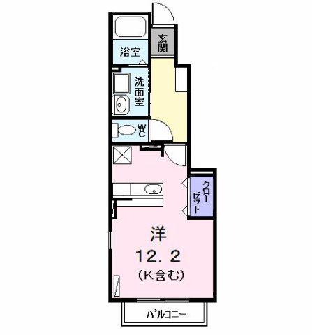 メゾンデイジー(ワンルーム/1階)の間取り写真