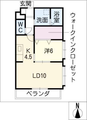 MULBERRY(1LDK/3階)の間取り写真