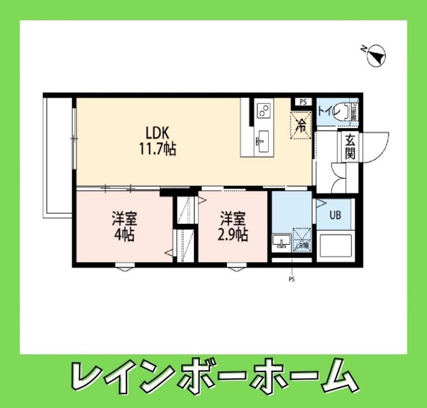 ROBOT HOME 新松戸東(2LDK/3階)の間取り写真