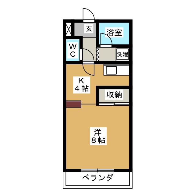 アビタシオン大垣(1K/1階)の間取り写真
