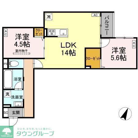 MOCRAFT南小岩(2LDK/1階)の間取り写真