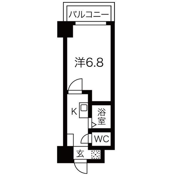 クレスト泉(1K/3階)の間取り写真