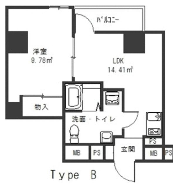 グレースヒル曙(1LDK/9階)の間取り写真