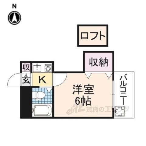 グランパレス西大寺(1K/2階)の間取り写真