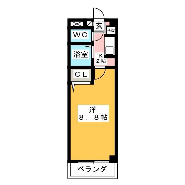 ハイツクオーレ(1K/3階)の間取り写真