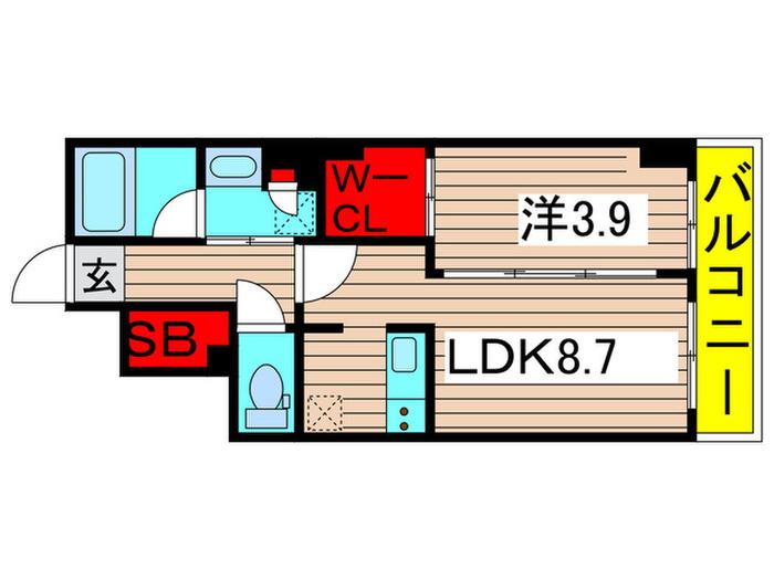 アーバンパーク綾瀬DUO(1LDK/6階)の間取り写真