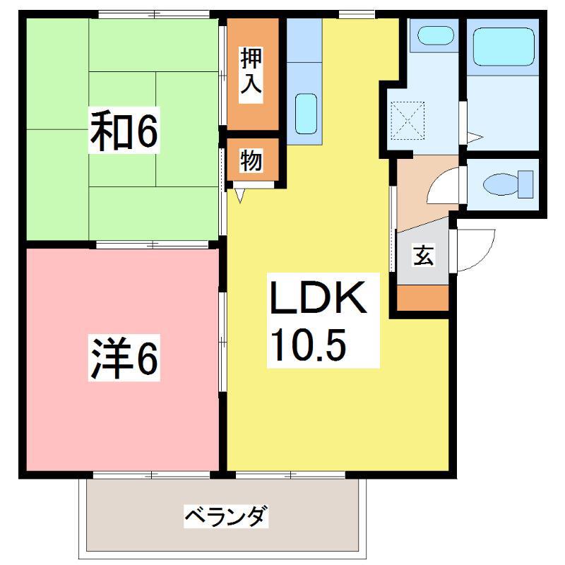 メゾンT&T(2LDK/2階)の間取り写真