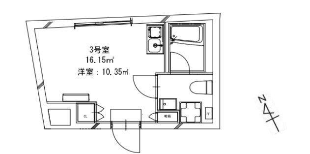 LUDENS糀谷(ワンルーム/1階)の間取り写真