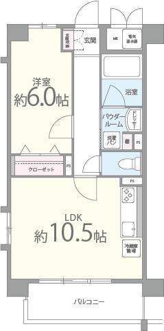 CASA VERDE (1LDK/3階)の間取り写真