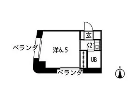 カンプス(1K/3階)の間取り写真