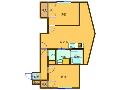 ロイヤルシティ国分駅前(1LDK/6階)の間取り写真
