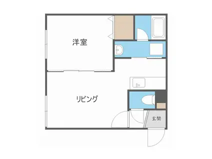 ECOA南郷17丁目(1LDK/4階)の間取り写真