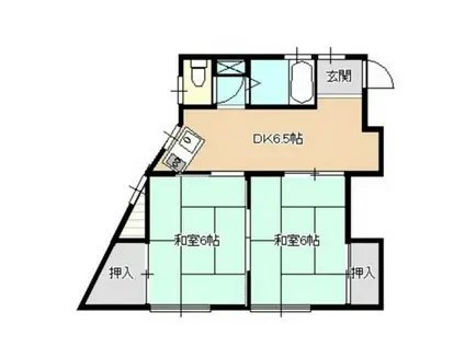 東仙北ハイツ(2DK/2階)の間取り写真