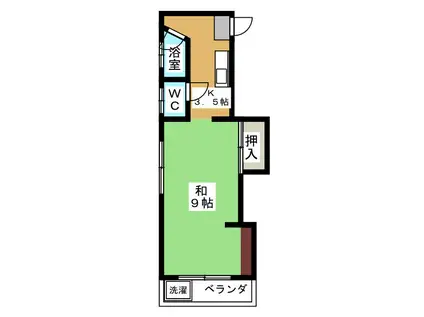 笠松ビル(1K/3階)の間取り写真