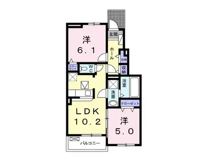 グラン ソレイユ(2LDK/1階)の間取り写真