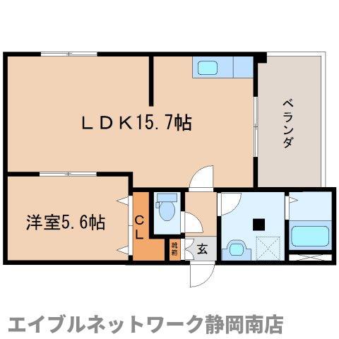 メゾン石田(1LDK/2階)の間取り写真