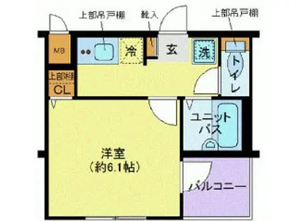 フォルトゥナ小石川(1K/4階)の間取り写真