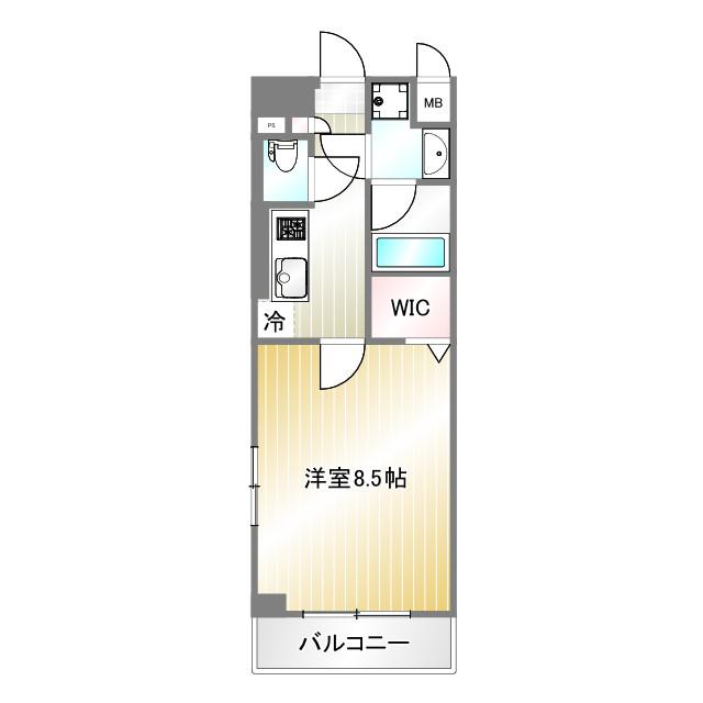 ブライジング(1K/3階)の間取り写真