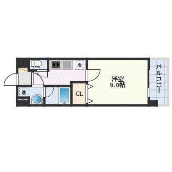 八番町ビルディング(1K/2階)の間取り写真