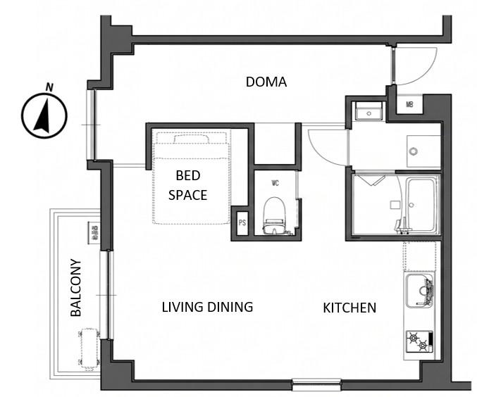 第4橘ビル(1LDK/2階)の間取り写真