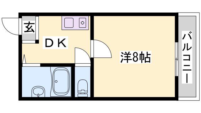 シャインコスモマンション(1DK/3階)の間取り写真